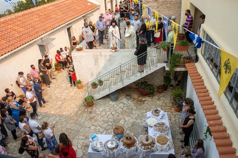 Ο Μητροπολίτης Μεσσηνίας στις Ι. Μονές Δήμιοβας καί Βουλκάνου για τον εορτασμό της Παναγίας 3