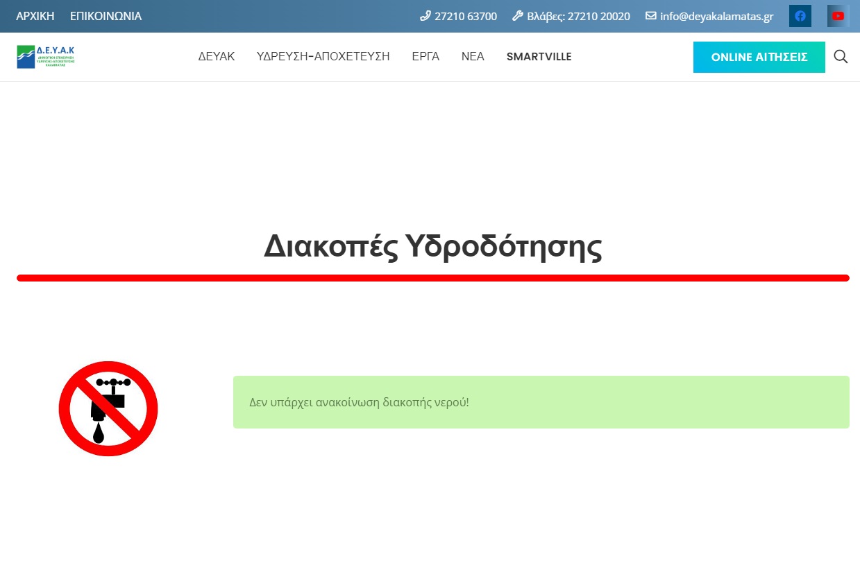 Πολύωρη διακοπή υδροδότησης στην Καλαμάτα χωρίς καμία ανακοίνωση!!! 4